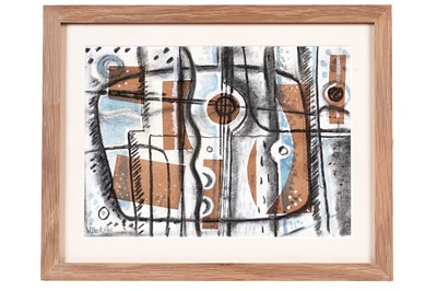 Lot 26 - William Black - Abstract in blue and brown | mixed media
