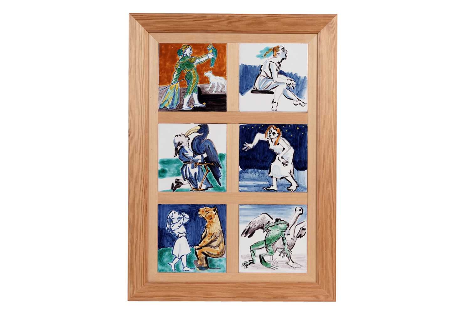Lot 88 - Paula Rego - Six Ratton Ceramicas tiles produced for the Tate | printed tiles
