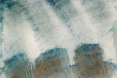 Lot 6 - John Tunnard - Trio (Blue Trees and Cloud) | watercolour, gouache, and blue ink