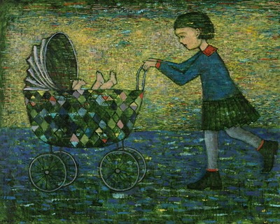 Lot Lucyna Patalita - Girl with Pram | oil