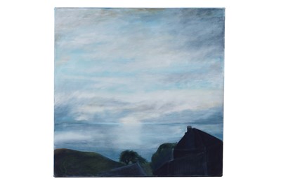 Lot 96 - Sheila Oliver - Seascape with houses | oil