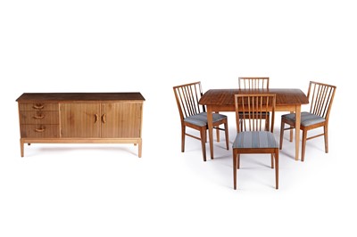 Lot 545 - Gimson & Slater, Vespa: a mid-20th Century walnut and beech six piece dining room suite