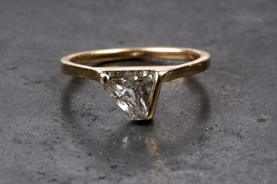 Lot 892 - A fancy-cut solitaire diamond ring