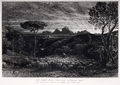 Lot 759 - Samuel Palmer - Opening the Fold, or Early Morning | etching