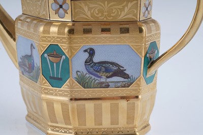 Lot 921 - A fine and rare Berlin 'en mosaique' tea and coffee service