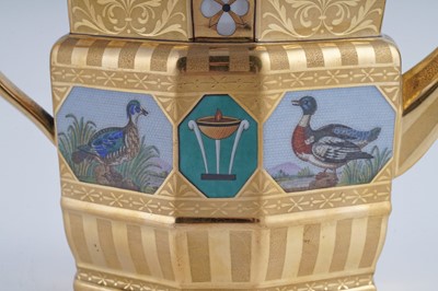 Lot 921 - A fine and rare Berlin 'en mosaique' tea and coffee service