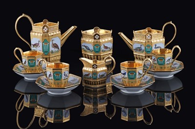 Lot 921 - A fine and rare Berlin 'en mosaique' tea and coffee service