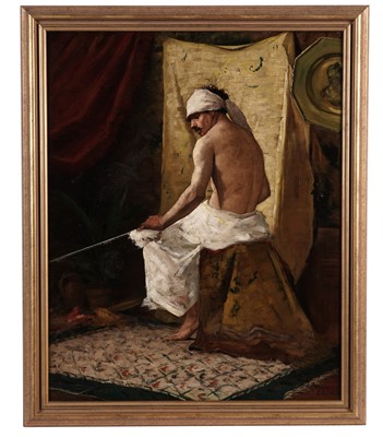 Lot 27 - George Sherwood Hunter after Jean Joseph Benjamin Constant - A Seated Arab | oil