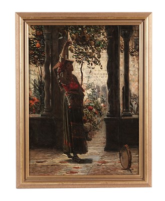 Lot 340 - George Sherwood Hunter - Full-length Study of a Dancer and a Tambourine | oil