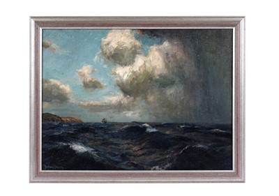 Lot 228 - Julius Olsson - Off the Isle of White | oil