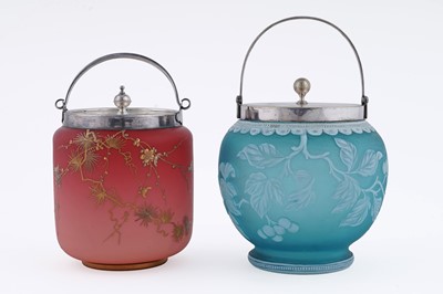 Lot 940 - Two Thomas Webb biscuit barrels