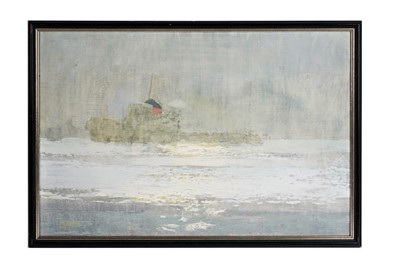 Lot 709 - Walter Holmes - Tug on a misty morning | oil