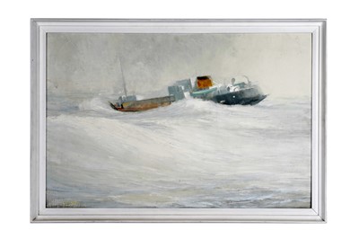 Lot 710 - Walter Holmes - In tumultuous seas | oil
