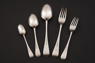 Lot 218 - A Victorian Scottish silver part service of Hanoverian pattern flatware