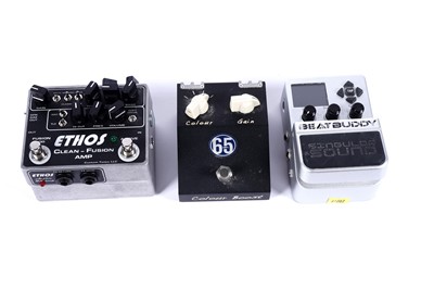 Lot 202 - Four Guitar pedals; and a blue tooth controller