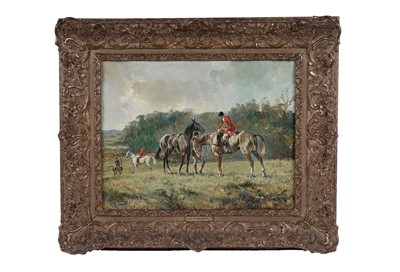 Lot 253 - Gilbert Scott Wright - The Hunt - Dismounting | oil