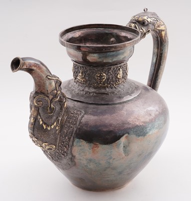 Lot 41 - A 19th Century Tibetan silver ewer