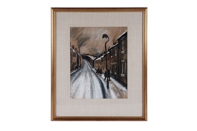 Lot 703 - Norman Stansfield Cornish - Pit Village Under Snow | pastel