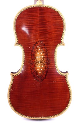 Lot 28 - An inlaid violin