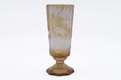 Lot 949 - A Bohemian amber flash vase