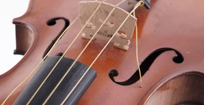 Lot 22 - A French violin; and a bow stamped Schultz