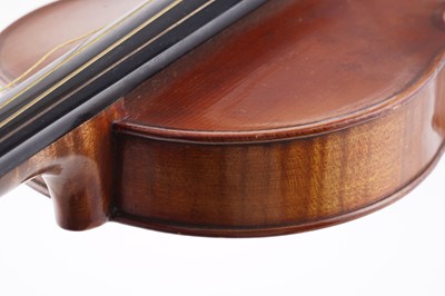Lot 22 - A French violin; and a bow stamped Schultz