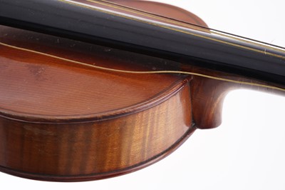 Lot 22 - A French violin; and a bow stamped Schultz