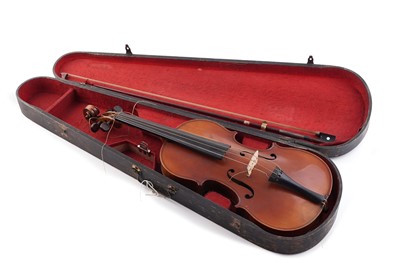 Lot 22 - A French violin; and a bow stamped Schultz
