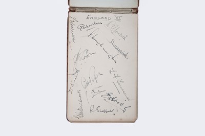 Lot 508 - An autograph book, circa 1930’s, to include: the England and Australian XI cricket teams