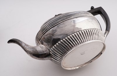 Lot 103 - A late Victorian/Edwardian silver three-piece tea set