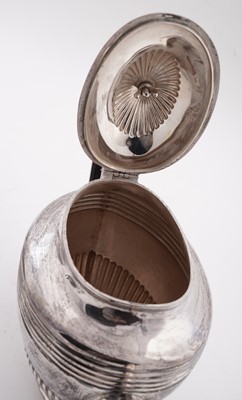Lot 103 - A late Victorian/Edwardian silver three-piece tea set