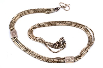 Lot 39 - A gold box-link multi-chain necklace