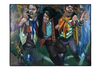 Lot 668 - Blair Walker - Pitch invasion, inebriated | oil