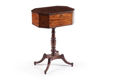 Lot 548 - A George III mahogany octagonal work/sewing table
