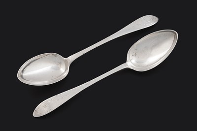 Lot 258 - A pair of George III colonial silver tablespoons
