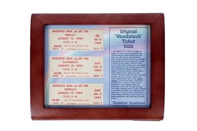 Lot 667 - Three Woodstock Music and Art Fair 1969 original tickets