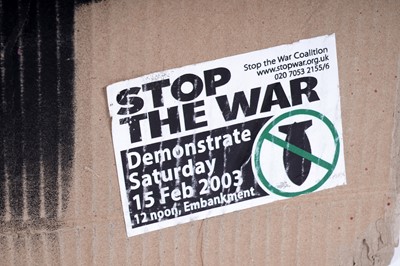 Lot 693 - BANKSY - "Bomb Hugger" | spray paint on cardboard