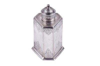 Lot 154 - An early 18th Century Swiss silver tea caddy