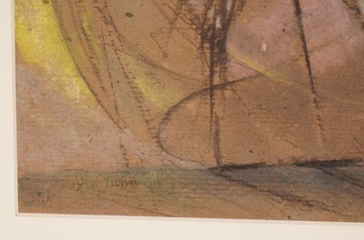 Lot 503 - John Tunnard - Abstract with lettering | mixed media