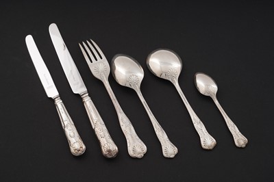 Lot 212 - An Elizabeth II silver part canteen of Kings pattern flatware and cutlery