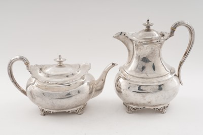 Lot 92 - An Edwardian/George V silver four-piece tea set