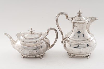 Lot 92 - An Edwardian/George V silver four-piece tea set