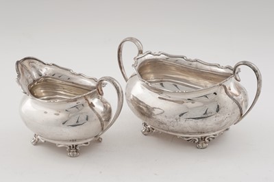 Lot 92 - An Edwardian/George V silver four-piece tea set