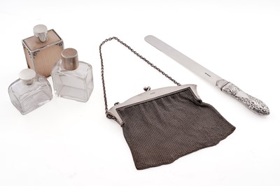 Lot 336 - A late Victorian silver paper knife/paper turner; and other items