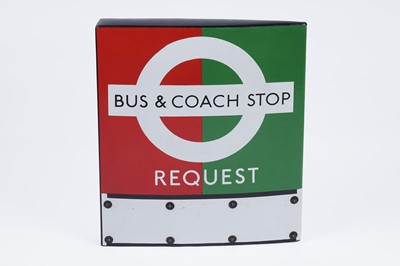Lot 408 - A double sided London Transport Bus and Coach Stop Request sign