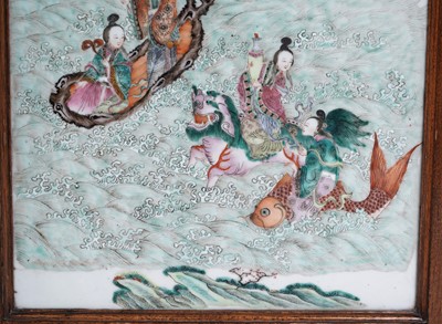 Lot 320 - A Chinese porcelain two-fold screen