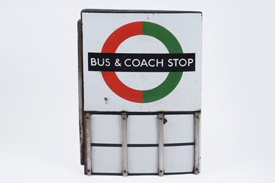 Lot 410 - A double sided London Transport Bus & Coach Stop sign