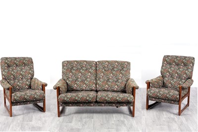 Lot 67 - Cintique: a teak framed three-piece suite