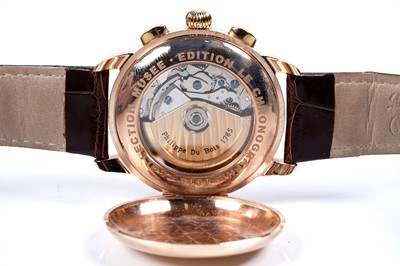 Lot 792 - Philippe du Bois & Fils 18ct yellow gold cased automatic chronograph calendar wristwatch