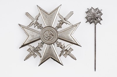 Lot 796 - A German Second World War Spanish Cross Combatants badge and tie pin